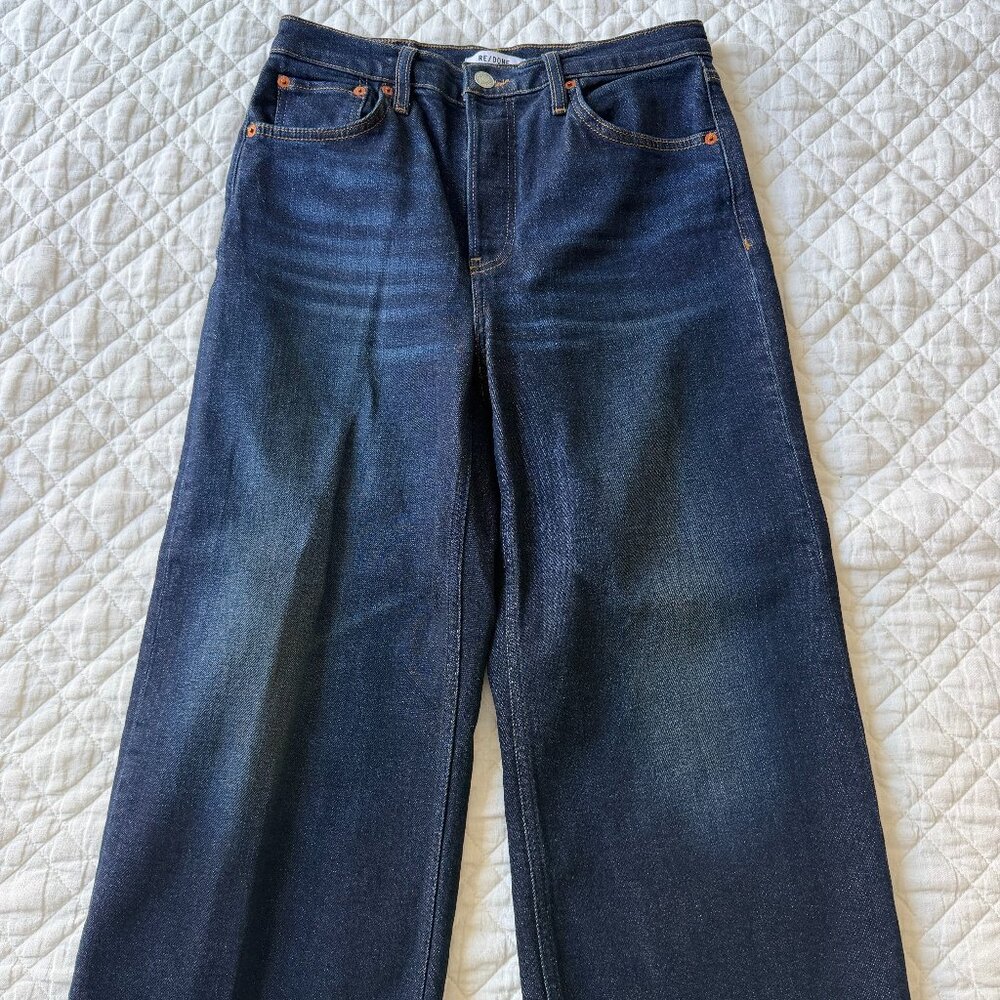Redone High Rise Wide Leg Crop Jean